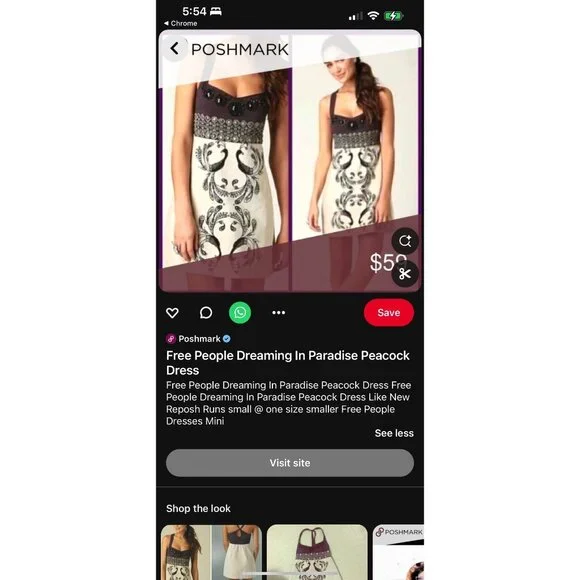 Vintage Y2K Free People Empire Waist Beaded Velvet Peacock A-Line Mini Dress - Picture 14 of 14